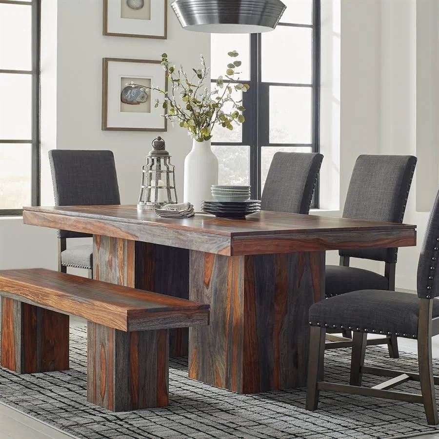 Scott Living Grey Sheesham Wood Dining Table 107481