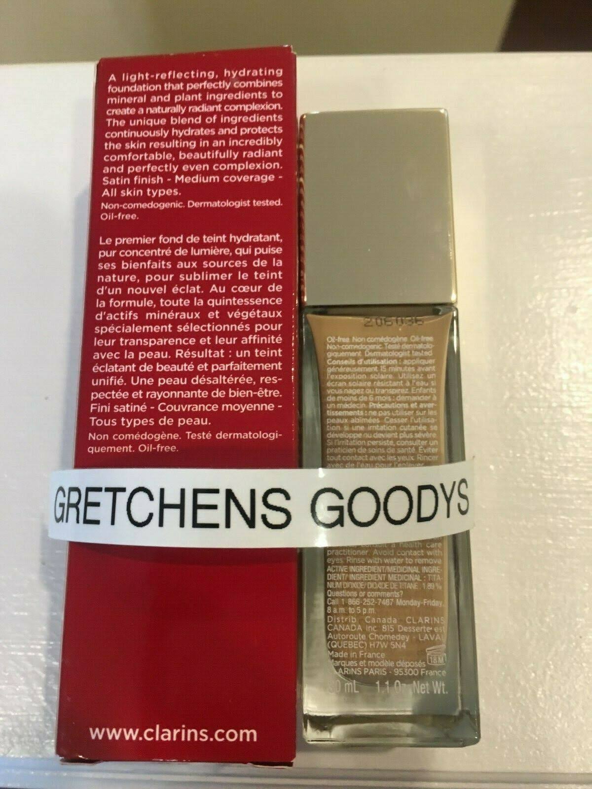 Clarins Skin Illusion Natural Radiance Foundation, SPF 10, Beige 107 - 30 ml bottle