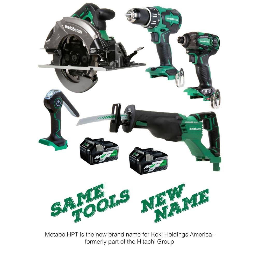 Metabo HPT KC18DBFL2QDM | Multivolt 18v/36v Lithium-Ion Cordless 5-Piece Tool Combo Kit /w 2 Batteries (2.5 Ah/5 Ah) | Tyler Too