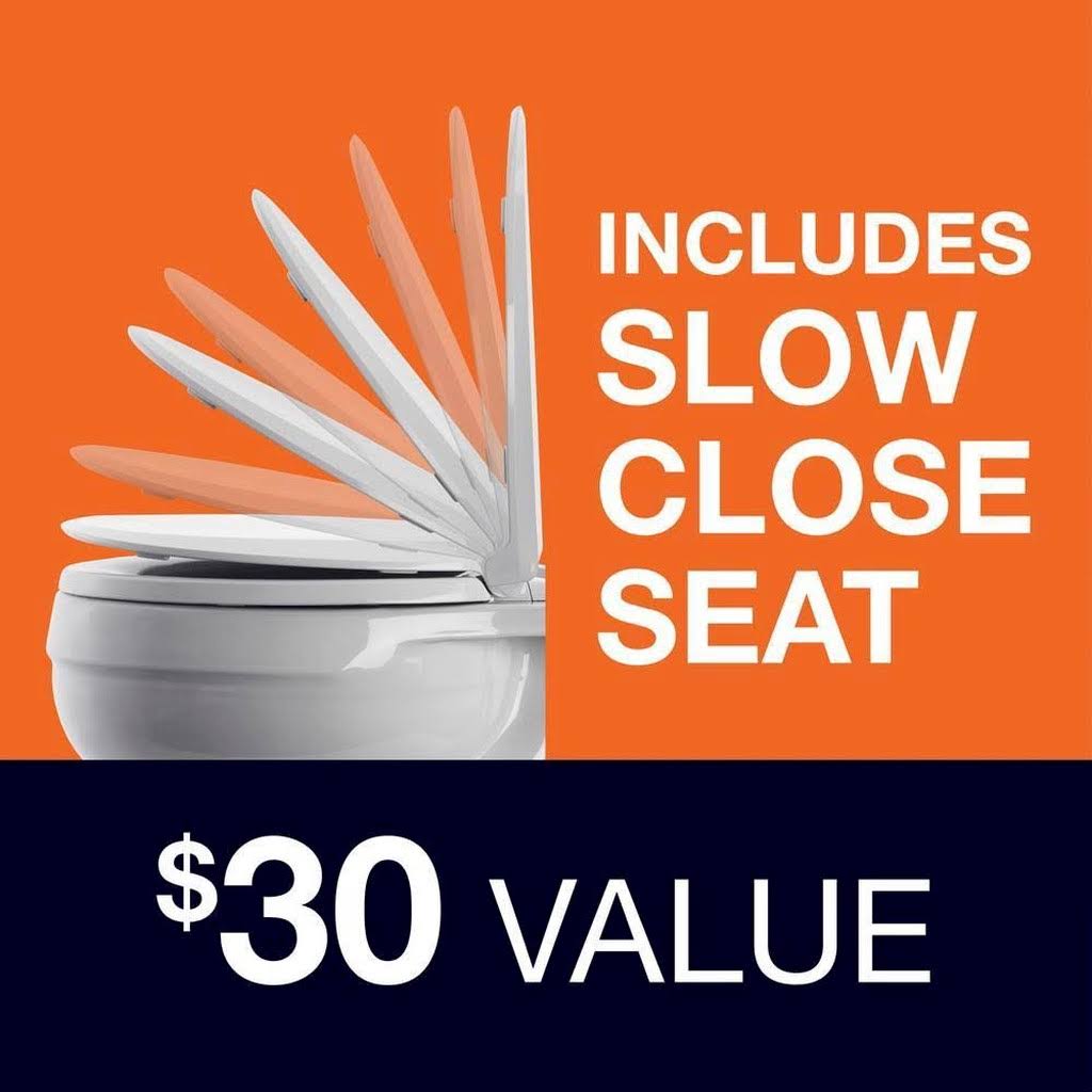 Highline Arc The Complete Solution 2-Piece 1.28 GPF Single Flush Elongated Toilet in White (Slow-Close Seat Included) 78279-0