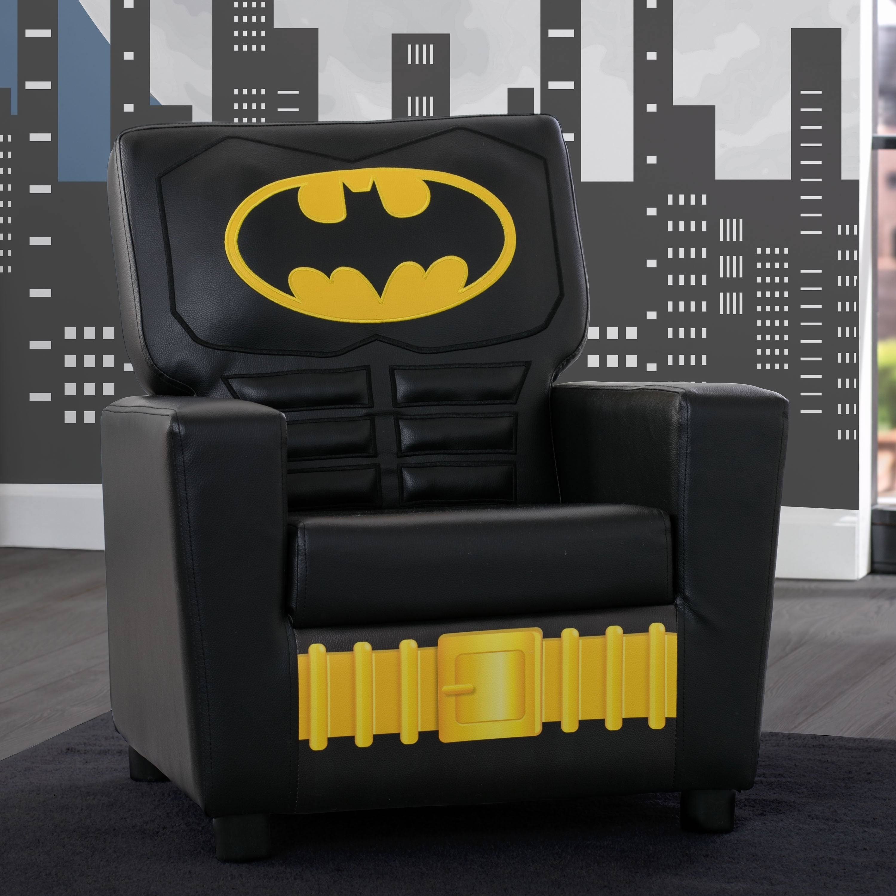 DC Comics Batman Youth High Back Upholstered Chair, Black