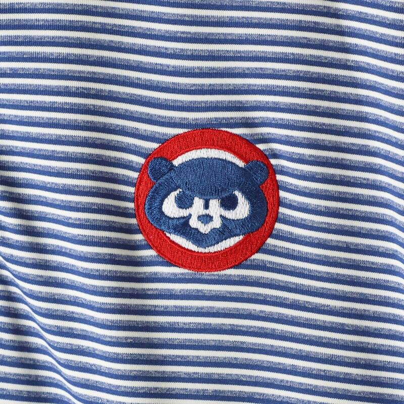 Chicago Cubs Cutter u0026 Buck Cooperstown Collection Forge Tonal Stripe DryTec Polo - Royal