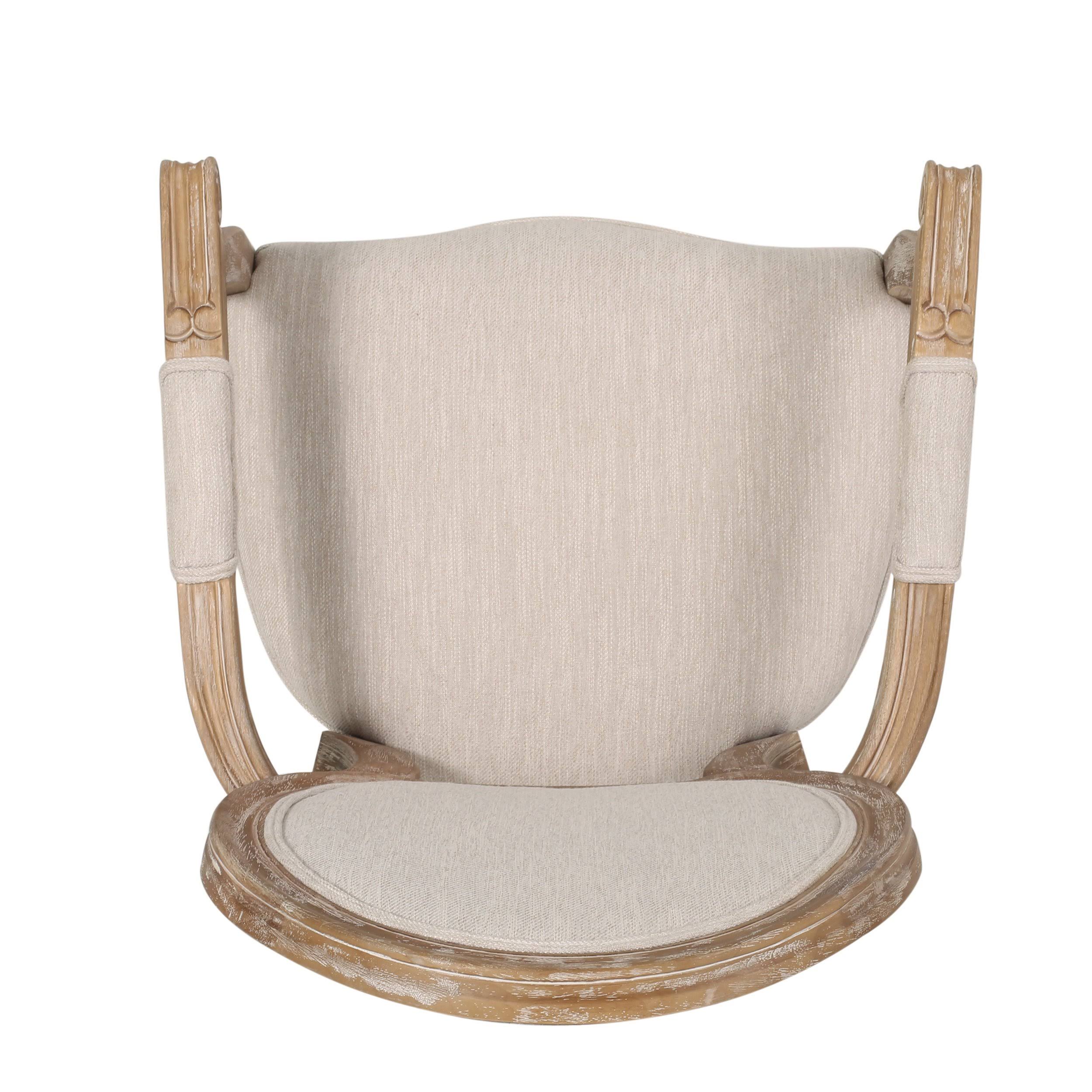 Aisenbrey French Country Wood Upholstered Dining Chair Set of 2 / Gray/Light Grey