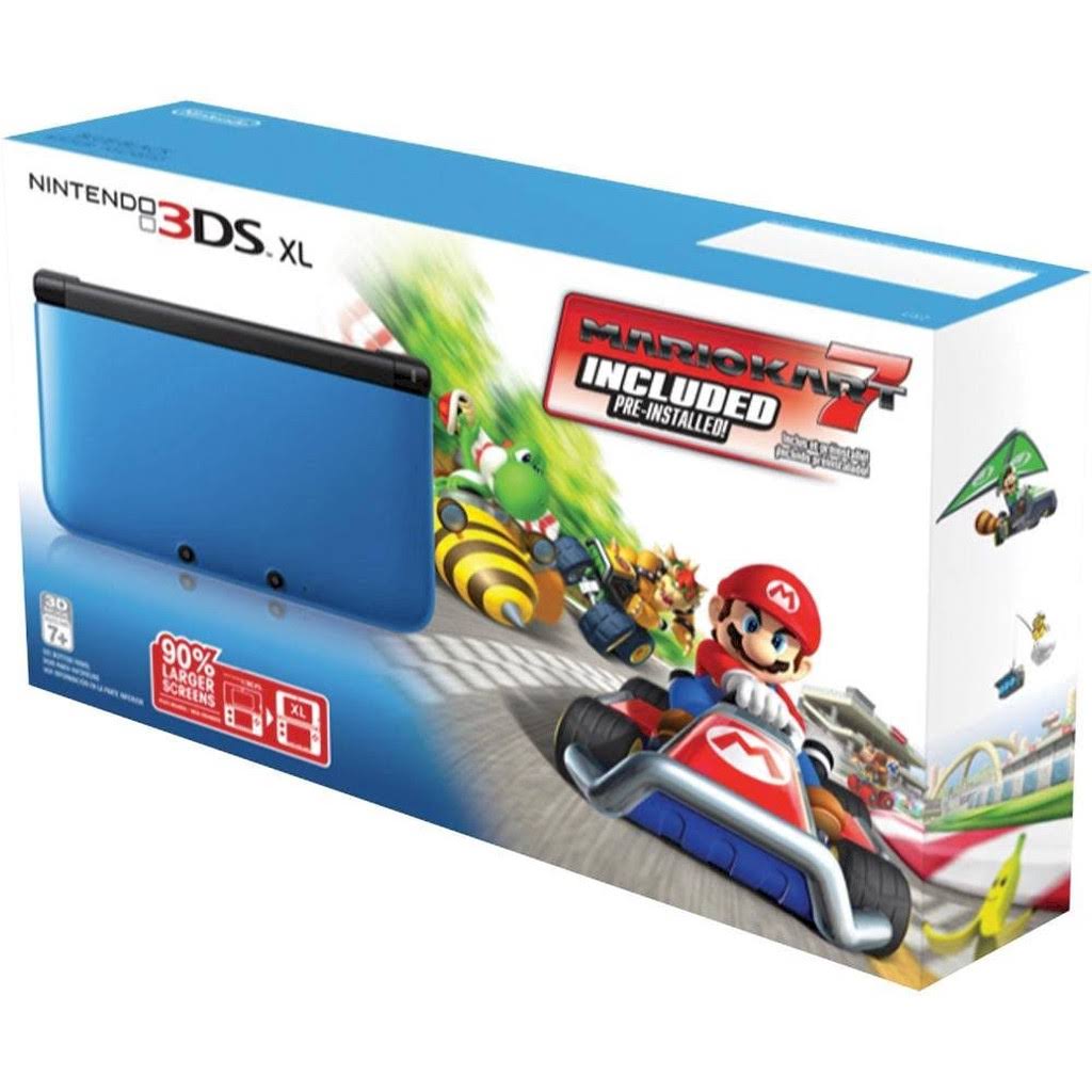 Nintendo 3DS XL - Blue and Black with Mario Kart 7