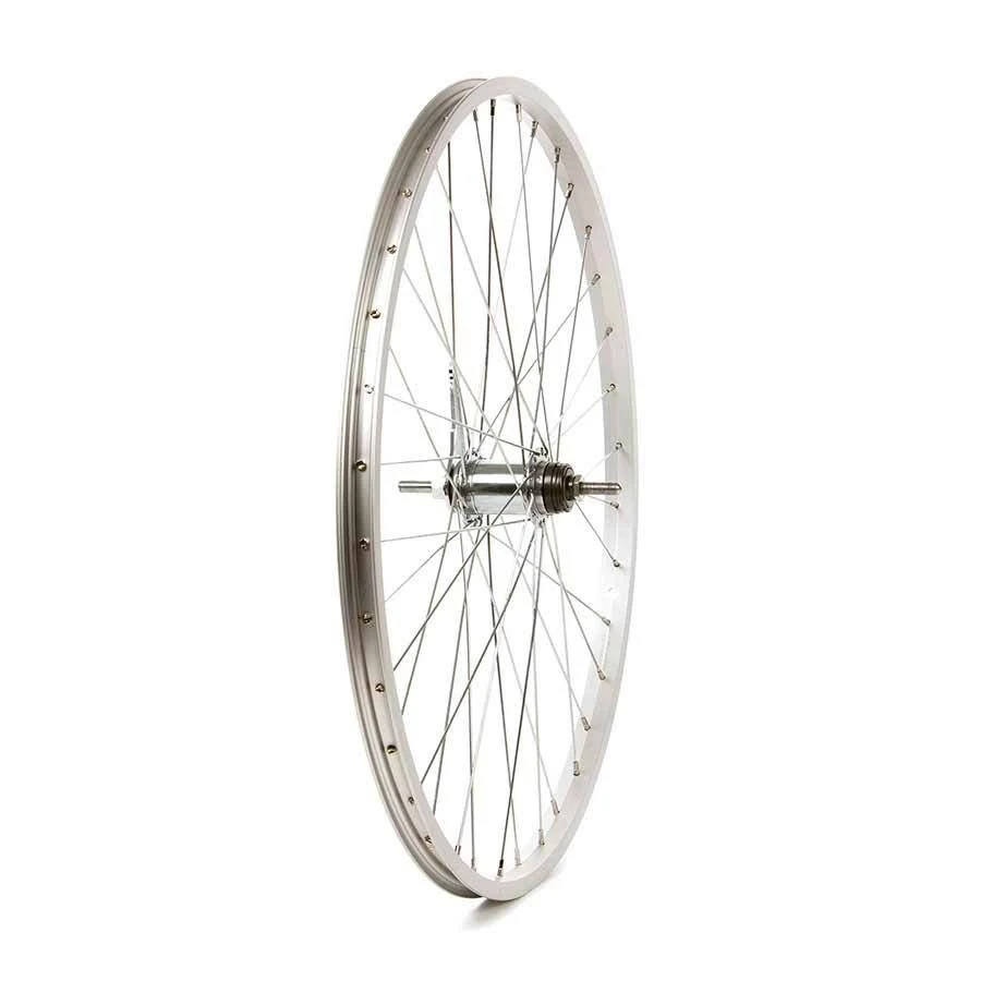 The Wheel Shop Rear 26 Alex C1000 Silver CB-E110 36 Steel Spokes Nutted Axle Coaster Brake