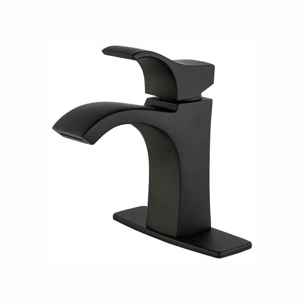 Venturi 4 in. Centerset Single-Handle Bathroom Faucet in Matte Black