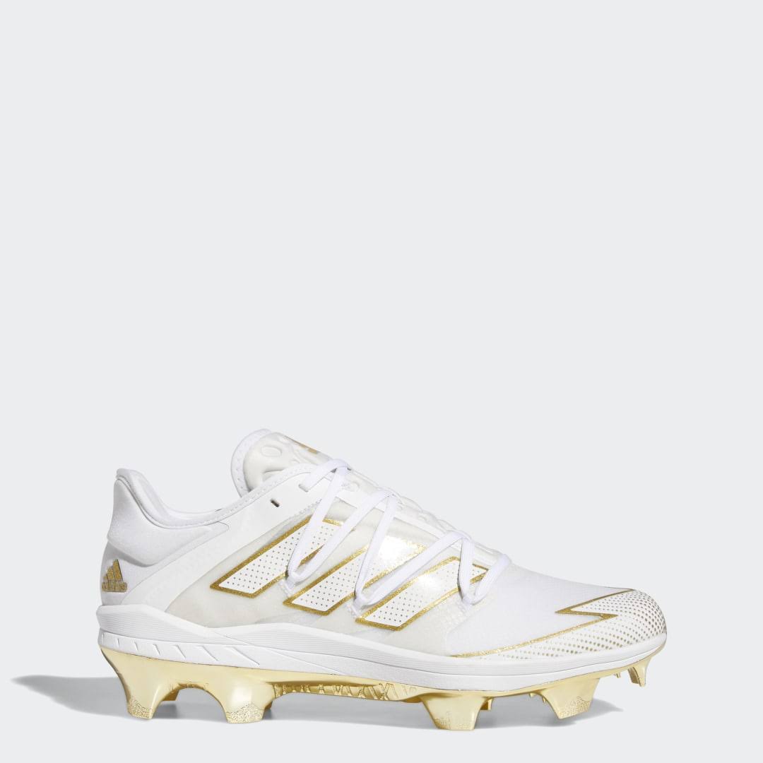 Adidas Men's Adizero Afterburner 7 Gold TPU Baseball Cleats, White