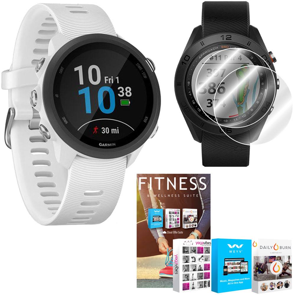 Garmin Forerunner 245 GPS Music Sport Watch (White) with Home Fitness