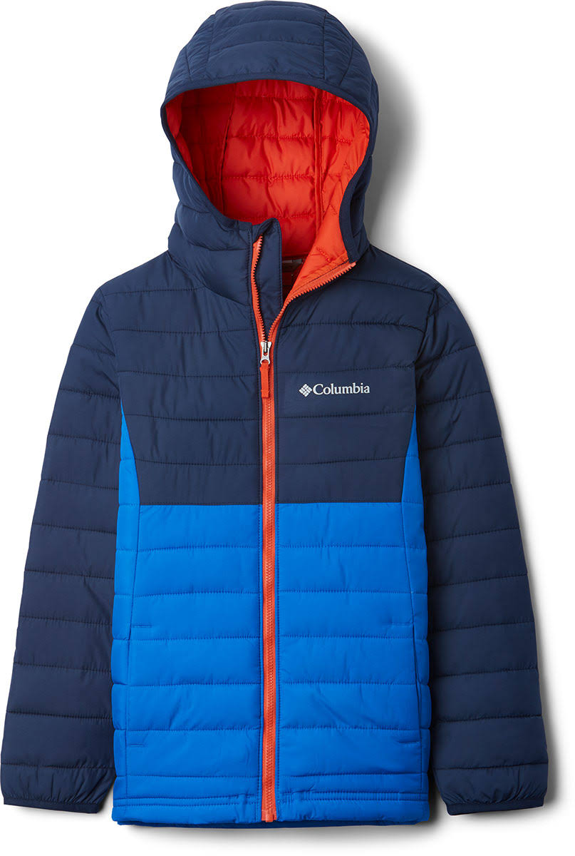 Columbia Powder Lite Boys Hooded Jacket Super Blue, Col L (Kids)
