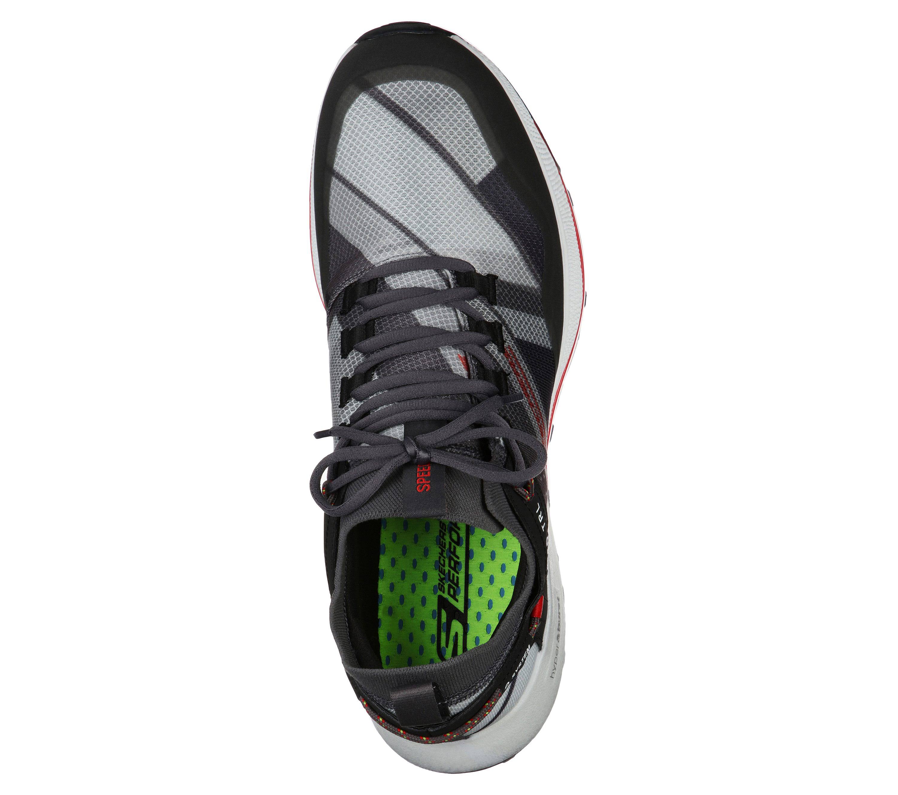 Skechers Men's GOrun Speed TRL Hyper Trail Shoe, Charcoal/Red