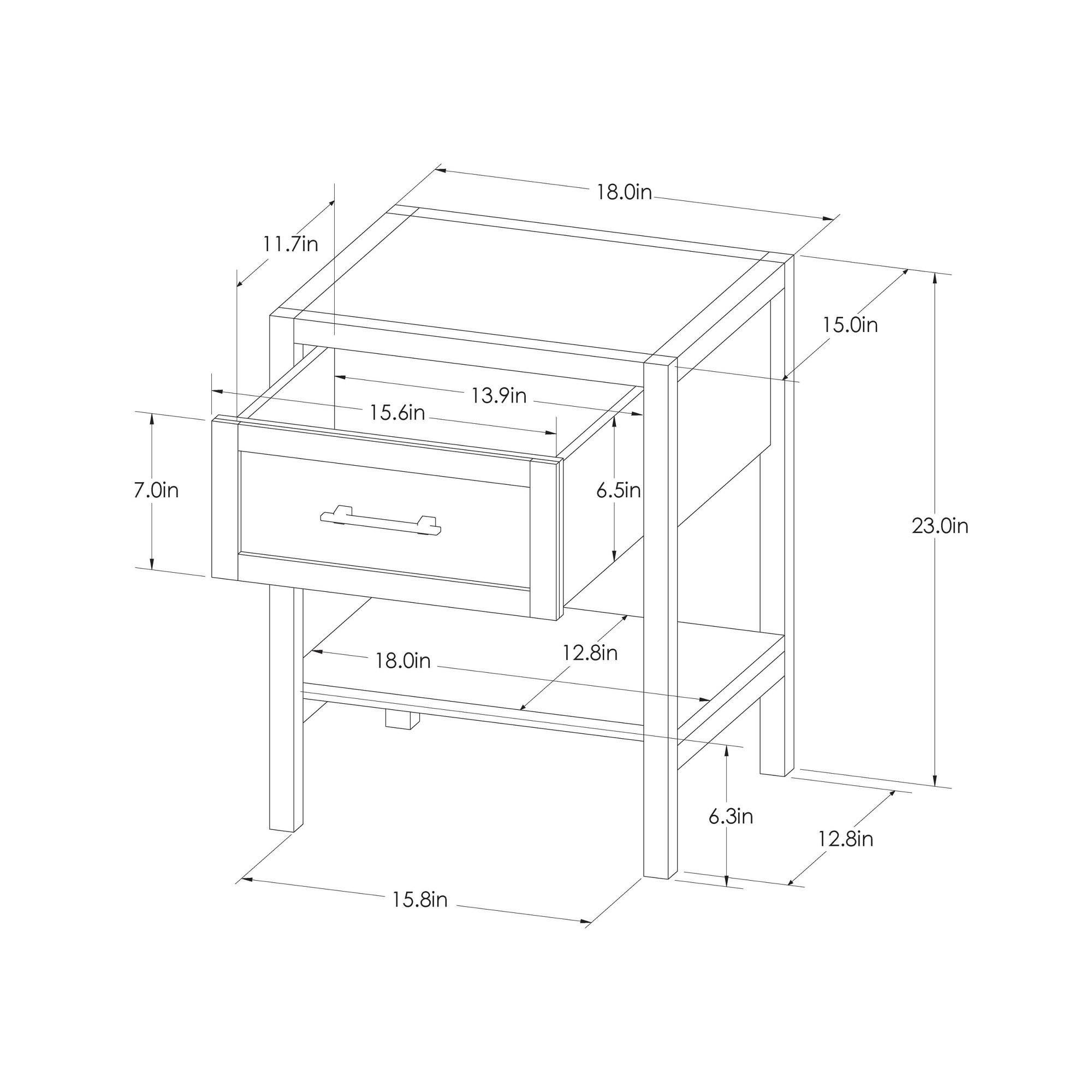 Warwick End Table with Drawer White - Threshold
