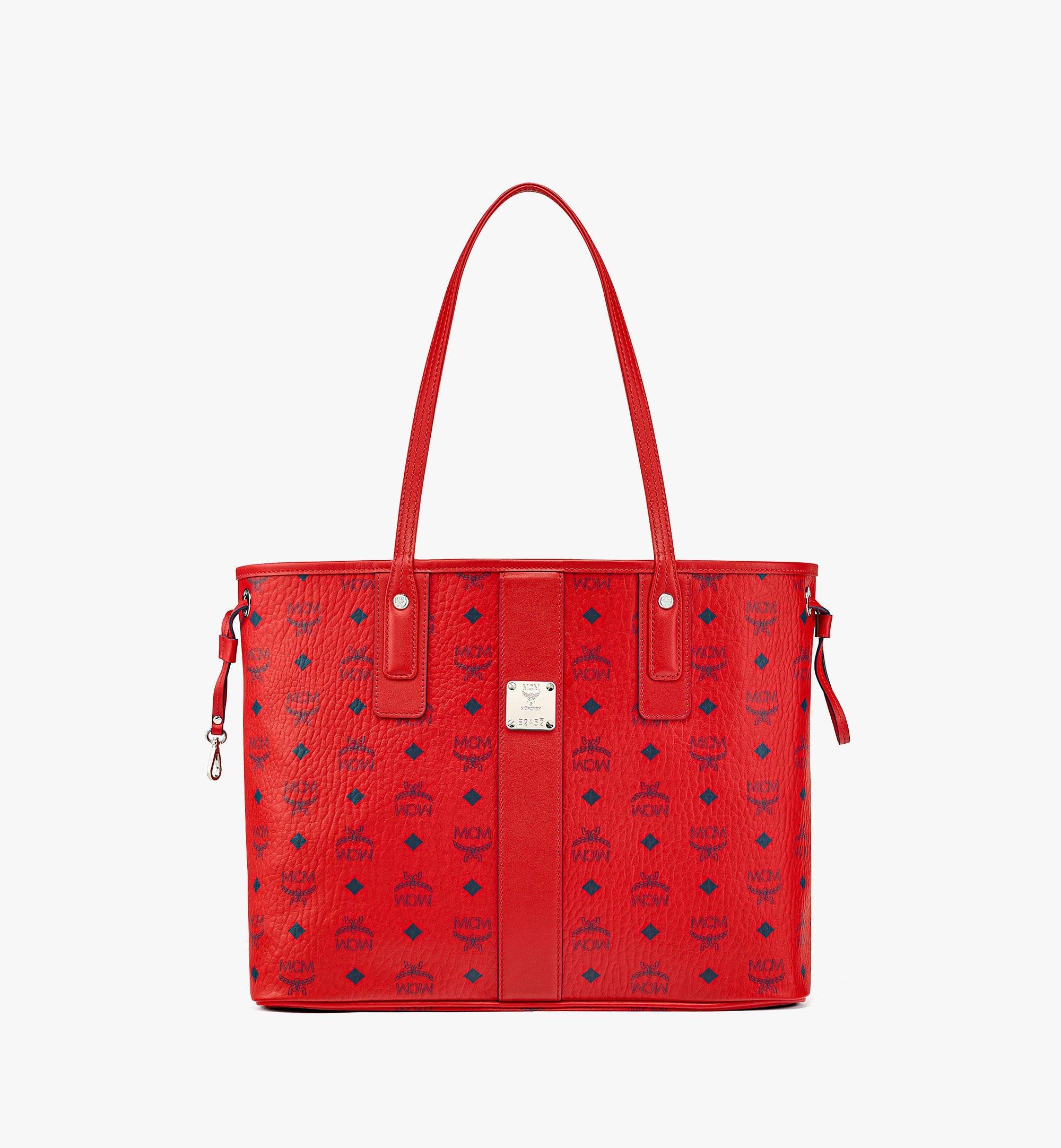 MCM Liz Reversible Medium Shopper Tote - Candy Red