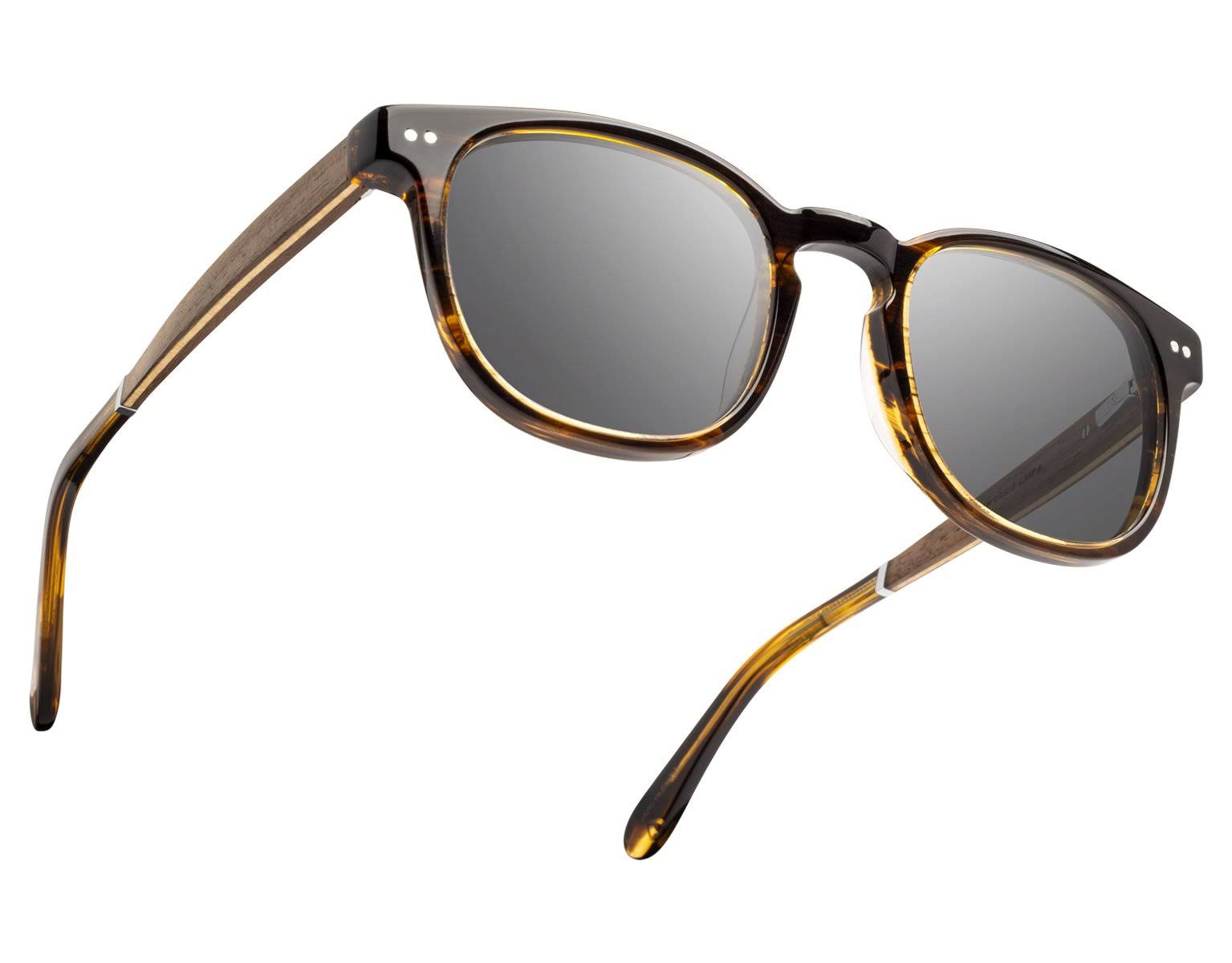 Shwood Topo Polarized Sunglasses - Tortoise Acetate u0026 Walnut Wood - Camp Collection