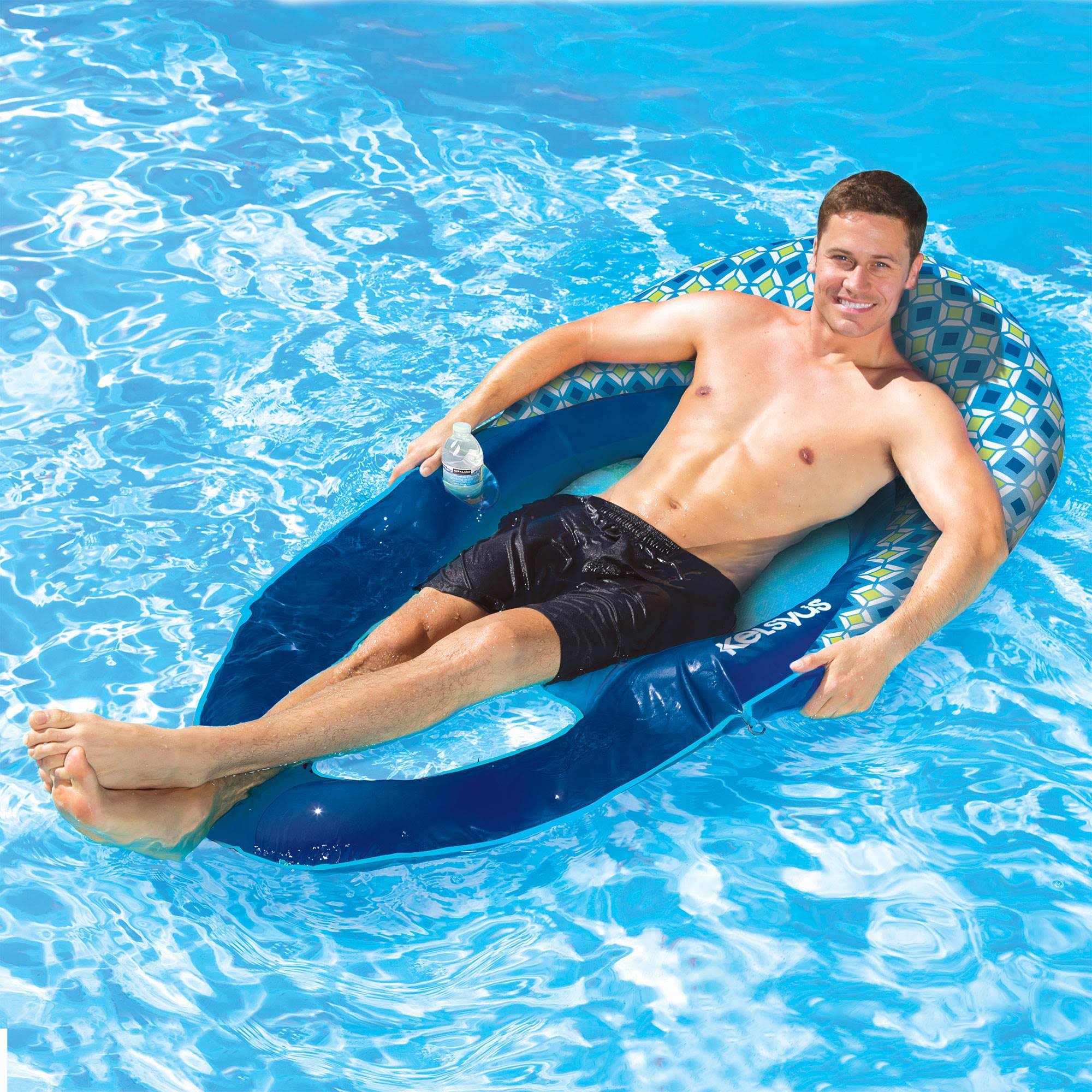 Kelsyus Deluxe Floating Chaise Lounger - Blue