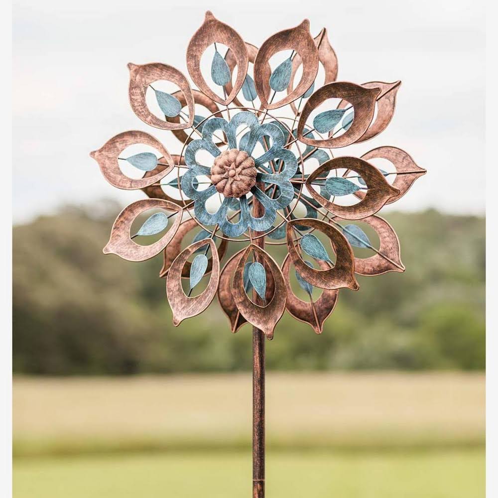 Plow u0026 Hearth Copper Lily Garden Wind Spinner