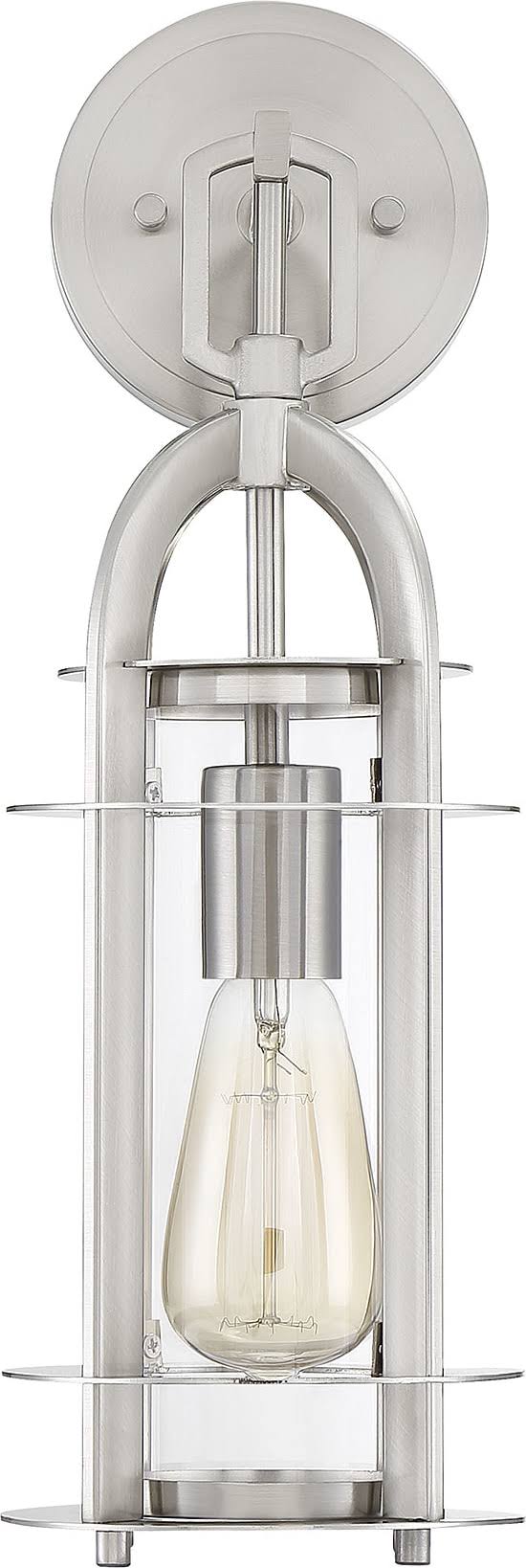 Savoy House Merrill Outdoor|Wall Lantern Satin Nickel 1 Light 5-800-SN