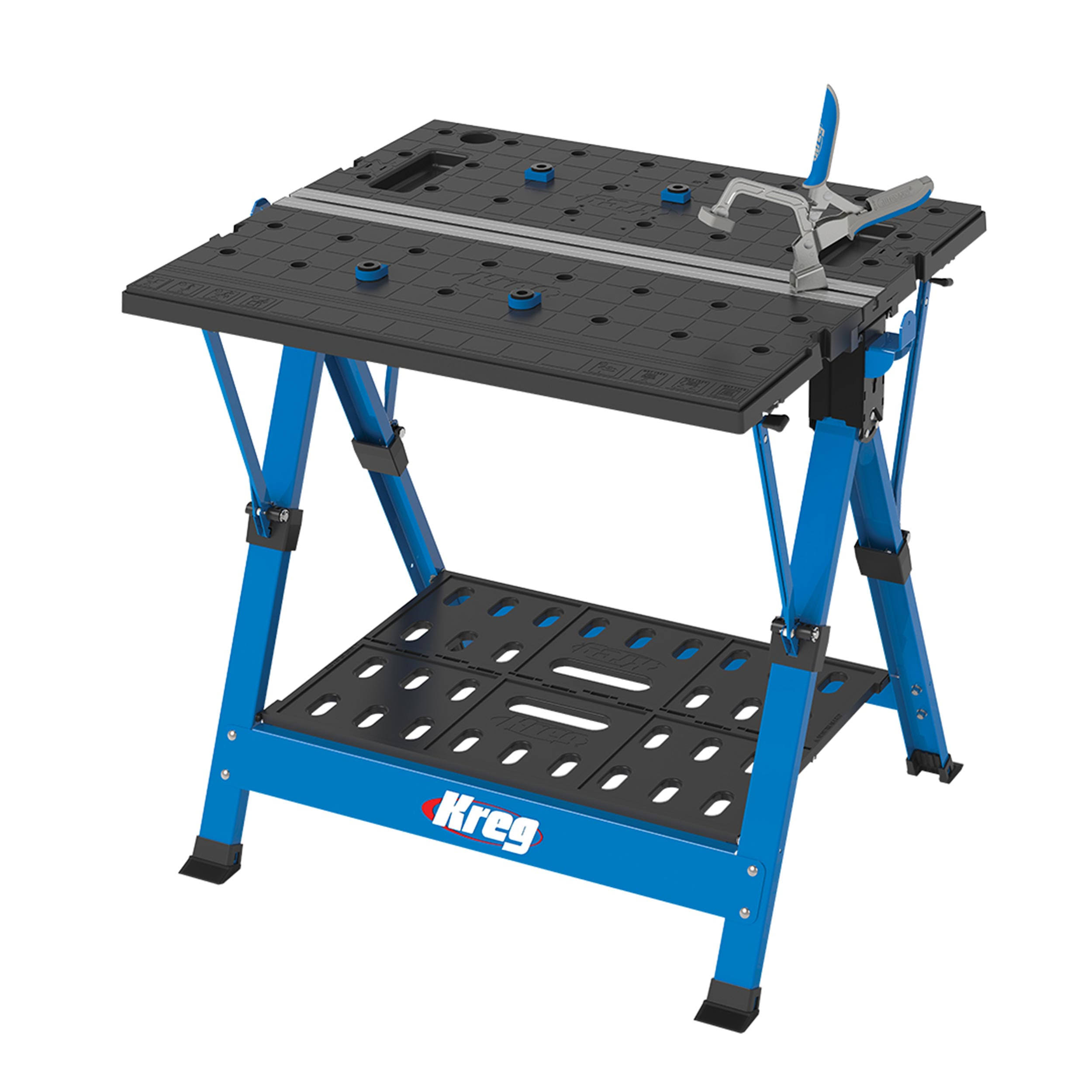 Kreg KWS1000 Workbench, 350 lb Capacity, Polymer Tabletop, Black/Blue