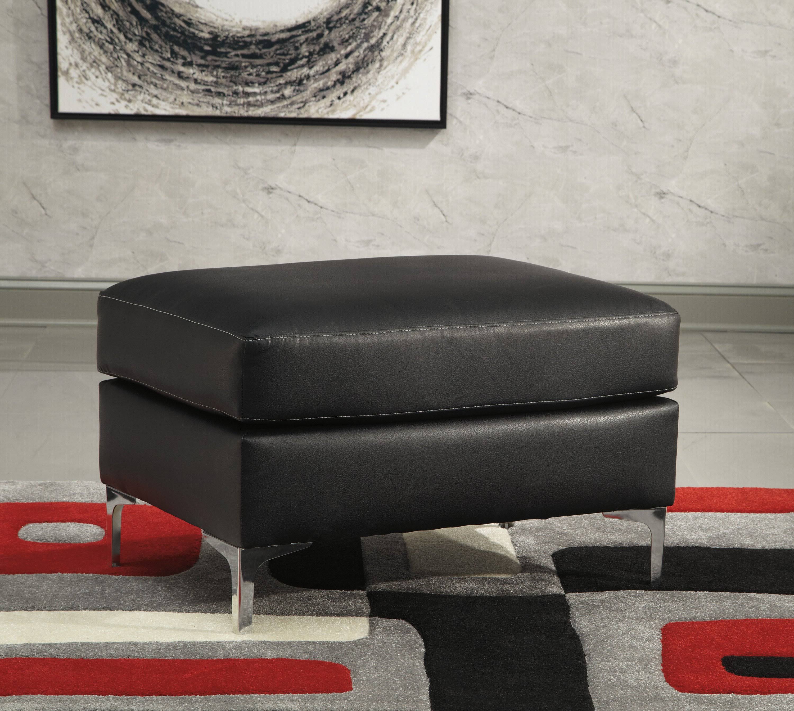 Signature Design by Ashley Tensas Black Ottoman