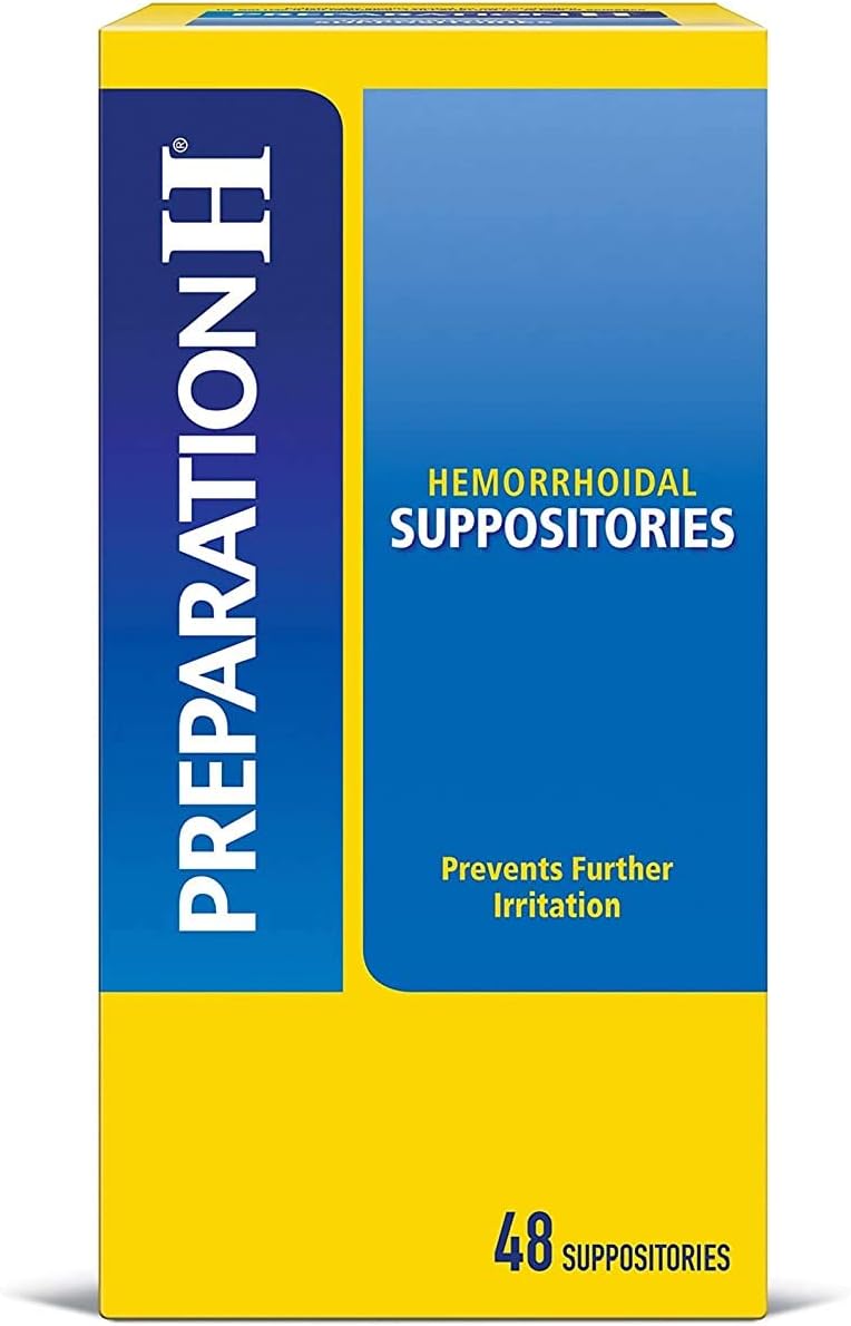 Preparation Hemorrhoid Symptom Treatment Suppositories, (Pack of 1) 48 Count