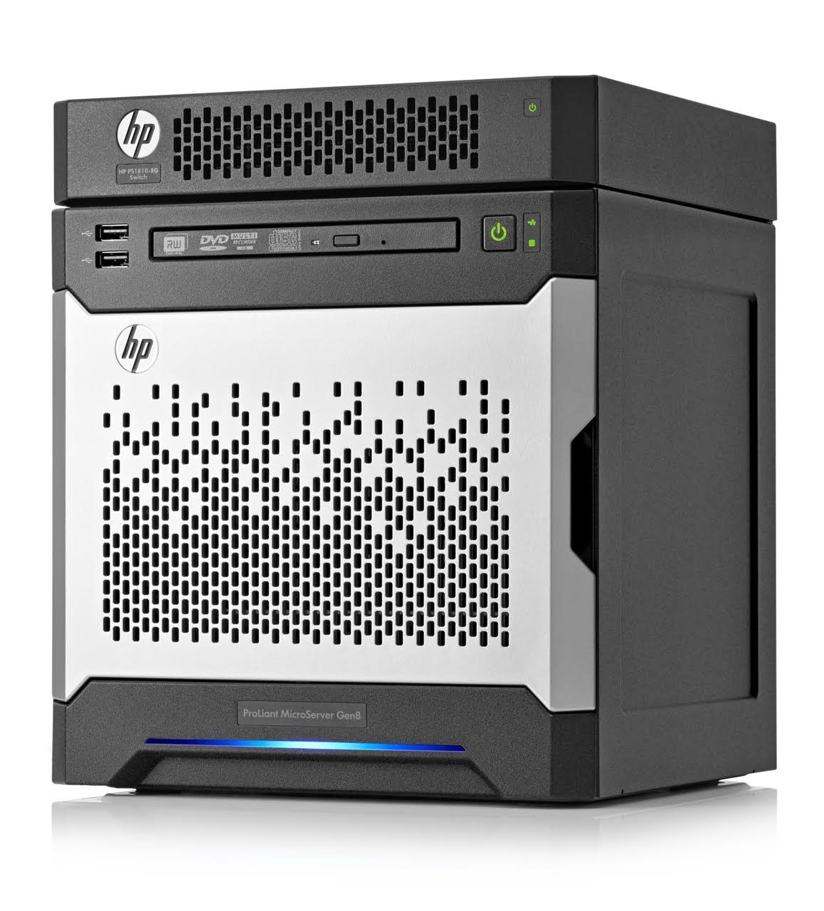 HPE ProLiant MicroServer Gen8 Entry Server - Celeron G1610T 2.3 GHz - 4 GB RAM - No HDD - Matrox G200