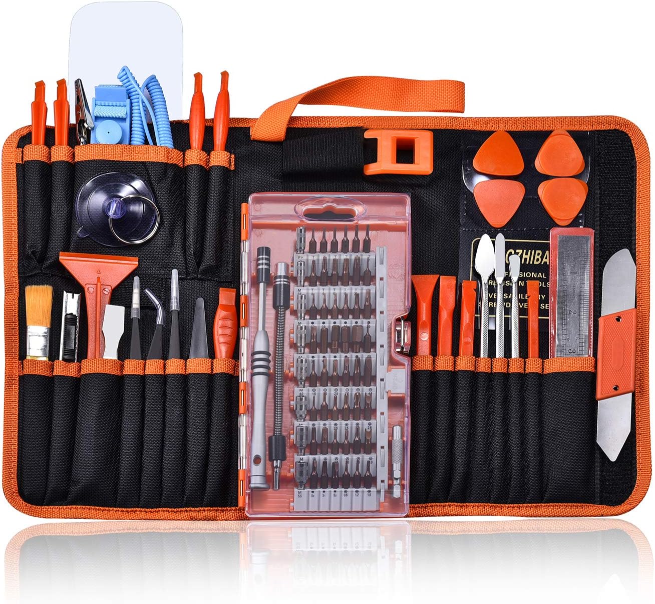 GANGZHIBAO 90pcs Electronics Repair Tool Kit Professional, Precision Screwdriver Set Magnetic for Fix Open Pry Cell Phone, Apple iPhone, Computer, PC, Laptop, Tablet, iPad, Mac book with Portable Bag
