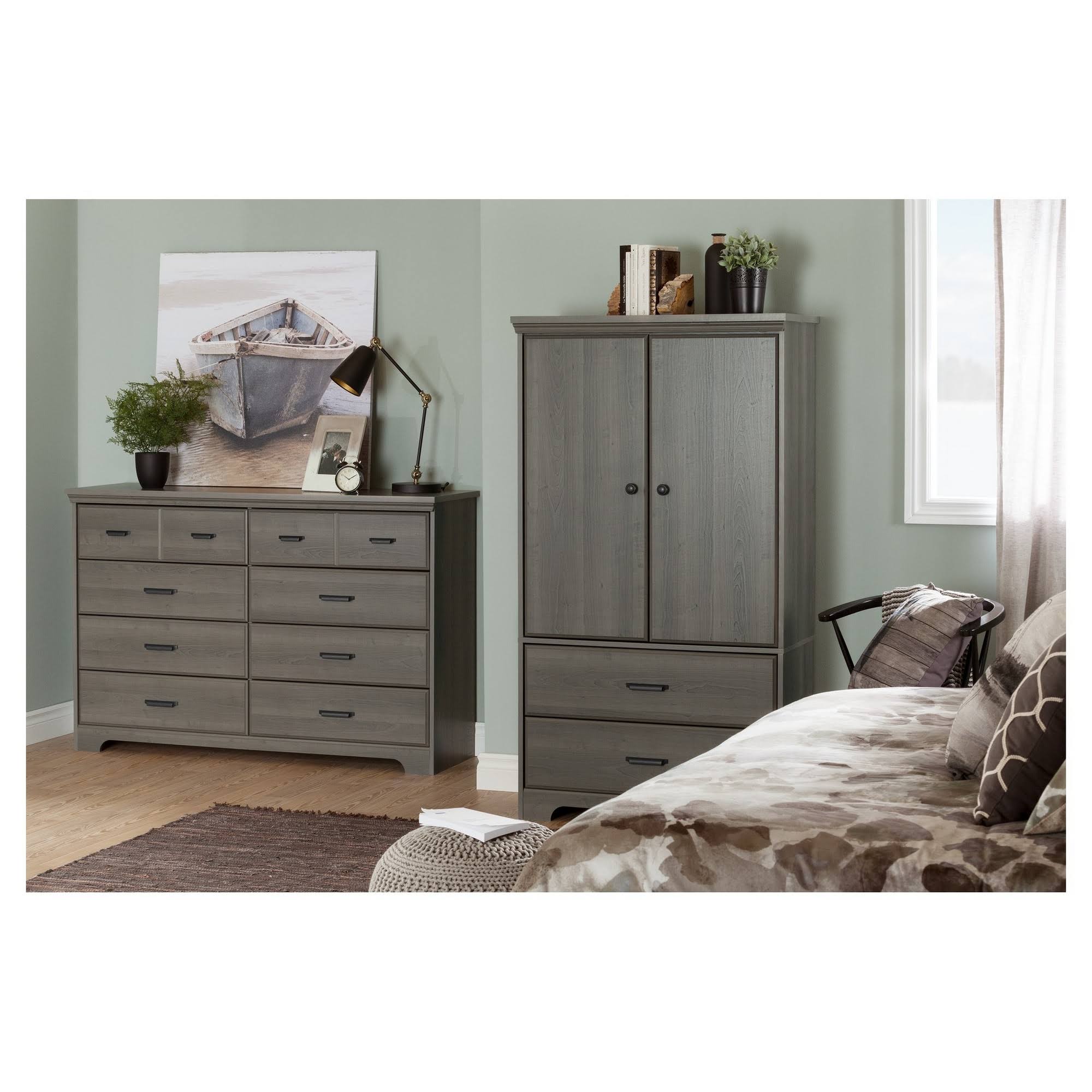 South Shore Versa 8-Drawer Double Dresser, Gray Maple