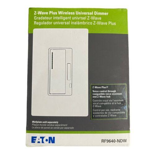 Eaton Z-Wave Plus Wireless Single-Pole/3-Way White LED Decorator Master Dimmer | RF9640-NDW-BX-LW