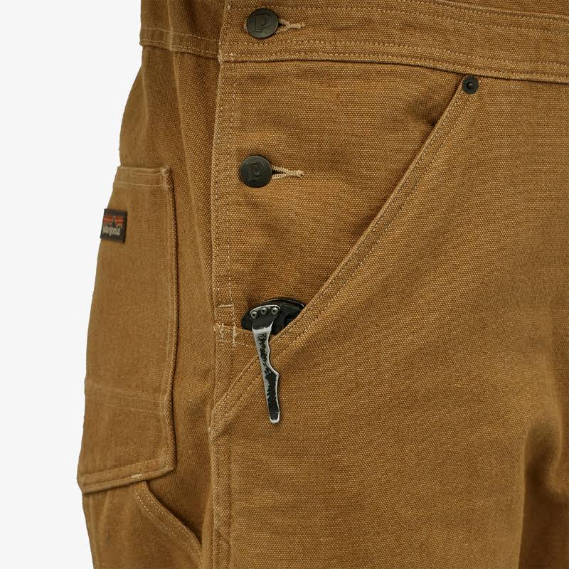 Patagonia Men's Iron Forge Hemp Canvas Bib Overalls - Long - Workwear Pants - Brown - 55115 - 30