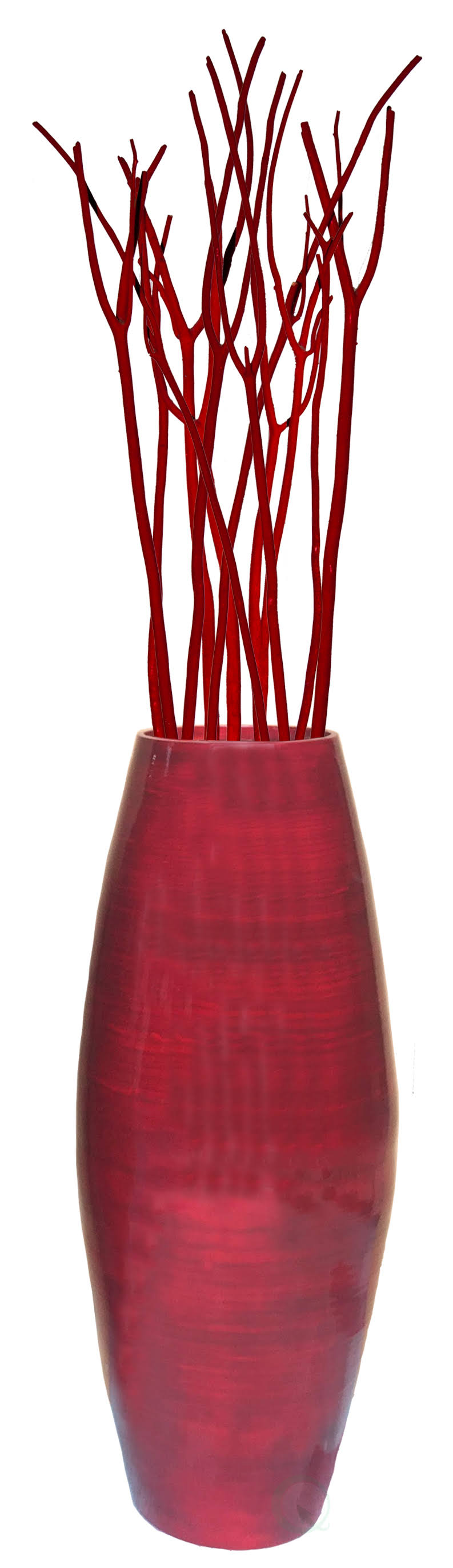 27.5 in. Tall Bamboo Floor Vase - Red