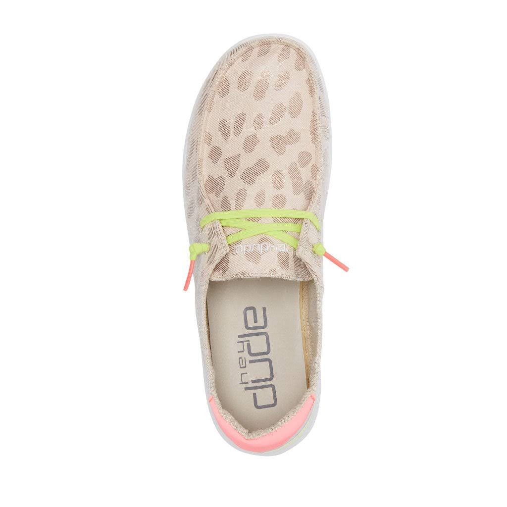 Hey Dude Wendy Rise Women's Shoes Leopard Neon Beige : 8 M