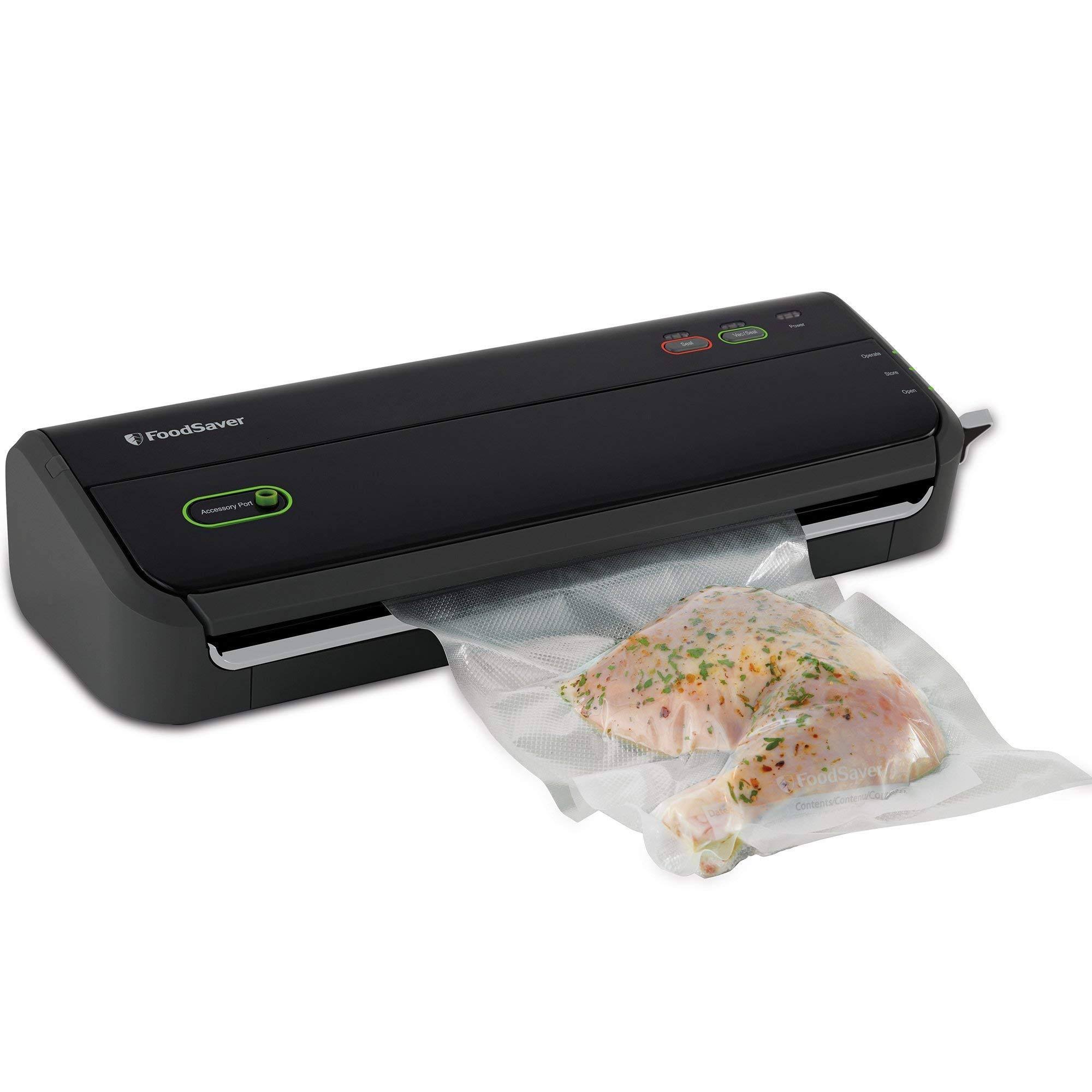 Foodsaver FM2000 Vacuum Sealer System with Starter Bags u0026 Rolls, Black