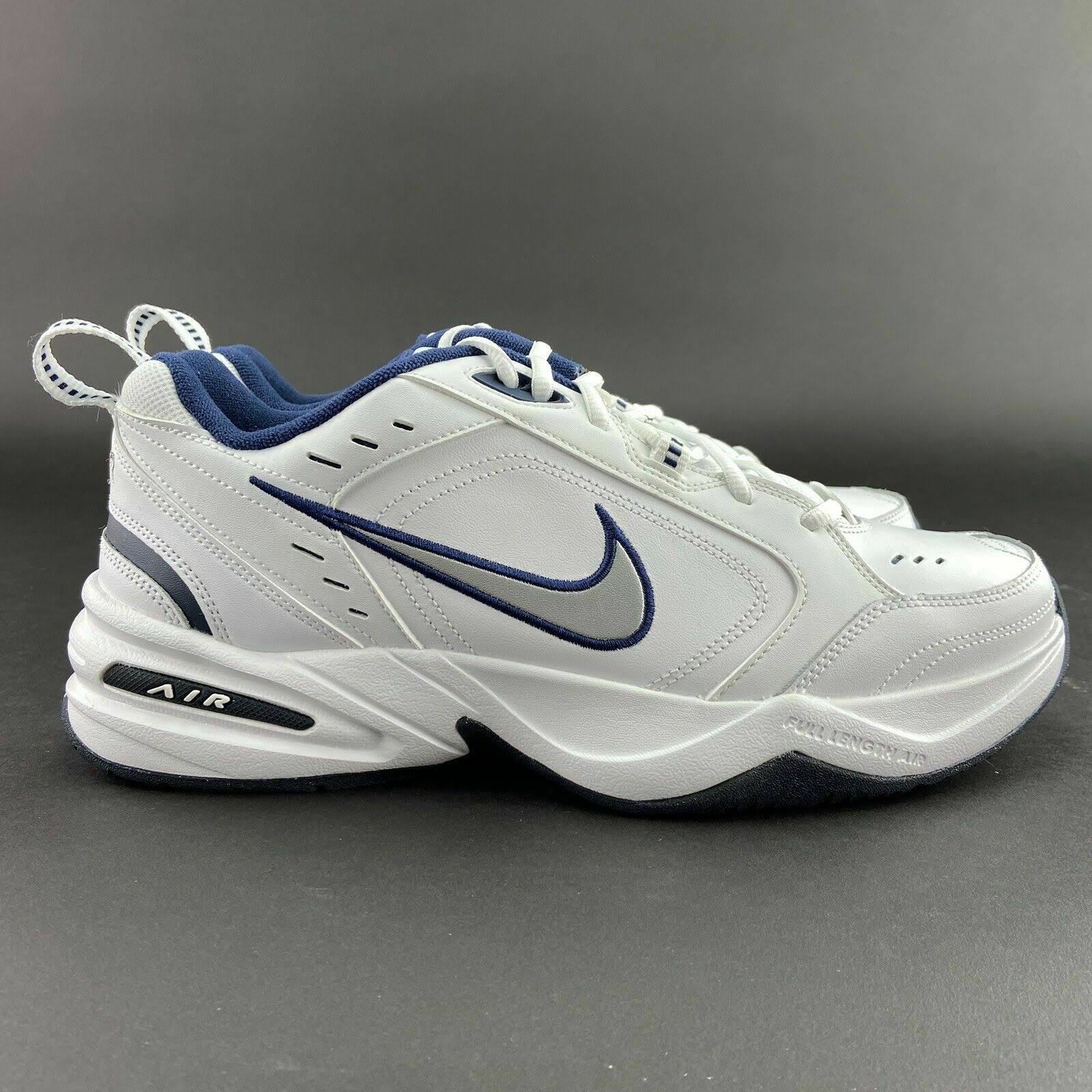 Nike Air Monarch IV Men&s Training Shoes - White/Navy/Silver