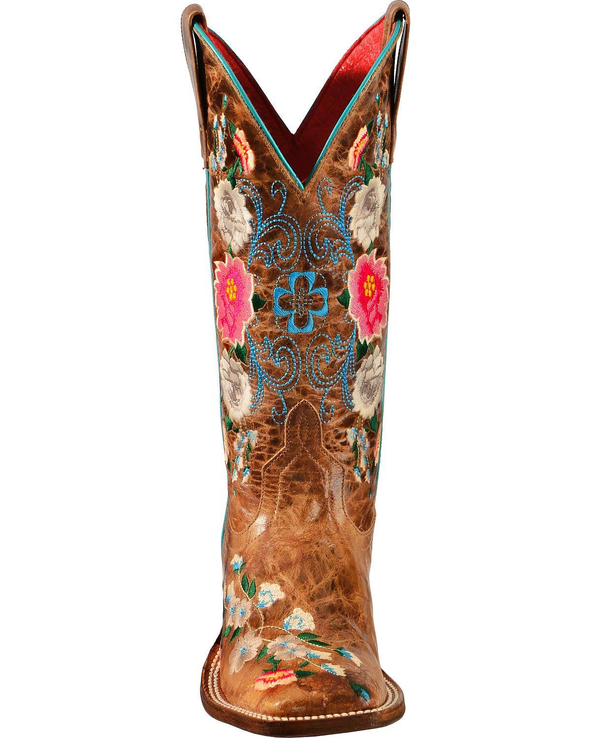 Macie Bean Women's Rose Garden Cowgirl Boots - Square Toe