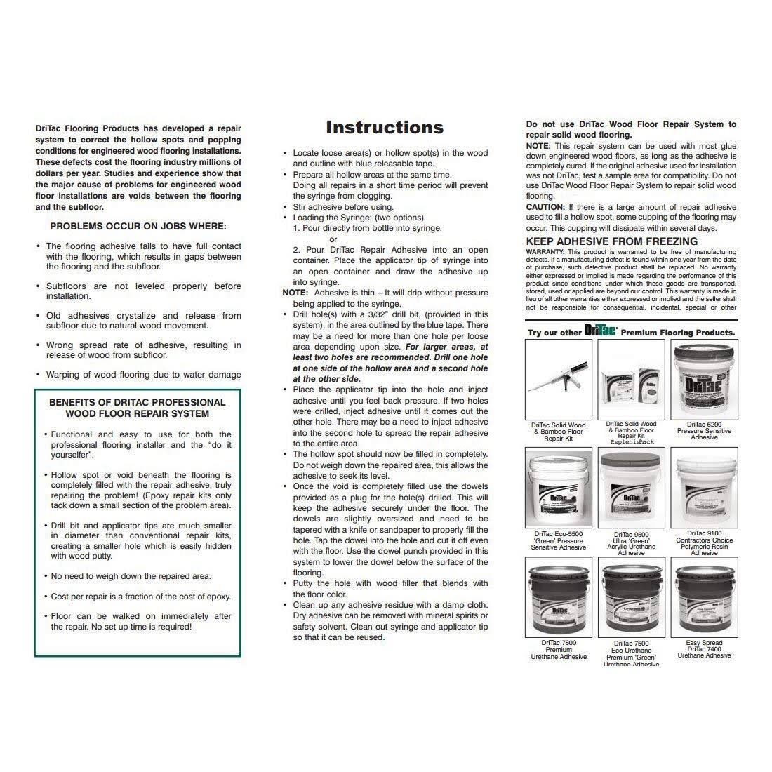 DriTac Wood Floor Repair Kit-Engineered Flooring Only 32oz