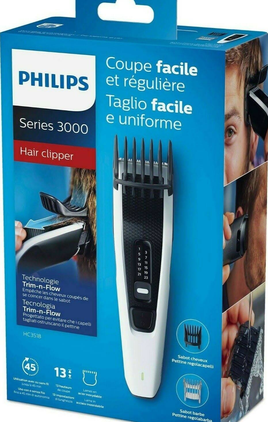 New Philips Series 3000 HC3518/15 Body and Beard Trimmer, Hair Clipper
