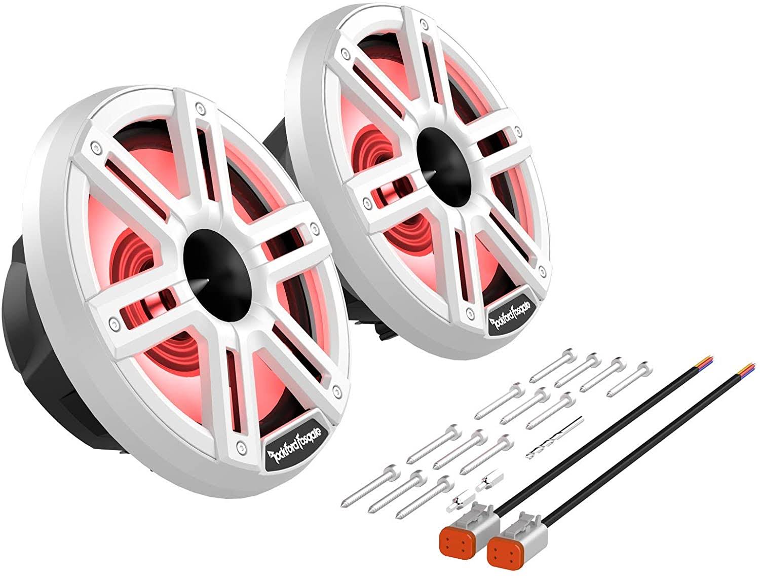 Rockford Fosgate M2-8H Color-Optix Marine Speakers with Horn Tweeter (White)