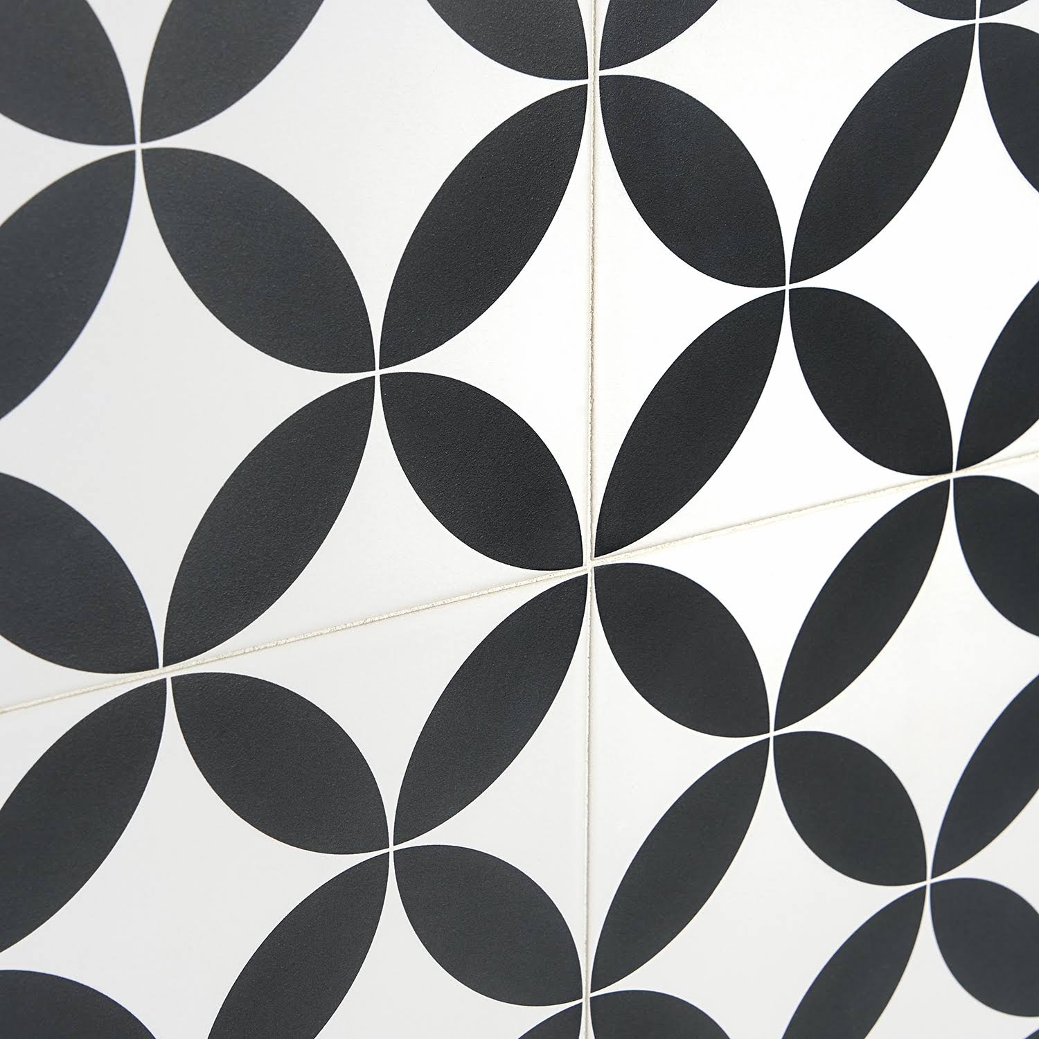 Ivy Hill Tile Norwalk Floor Deco Black and White 8x8 Matte Porcelain Tile, Blacku0026White, Backsplash, Wall and Floor