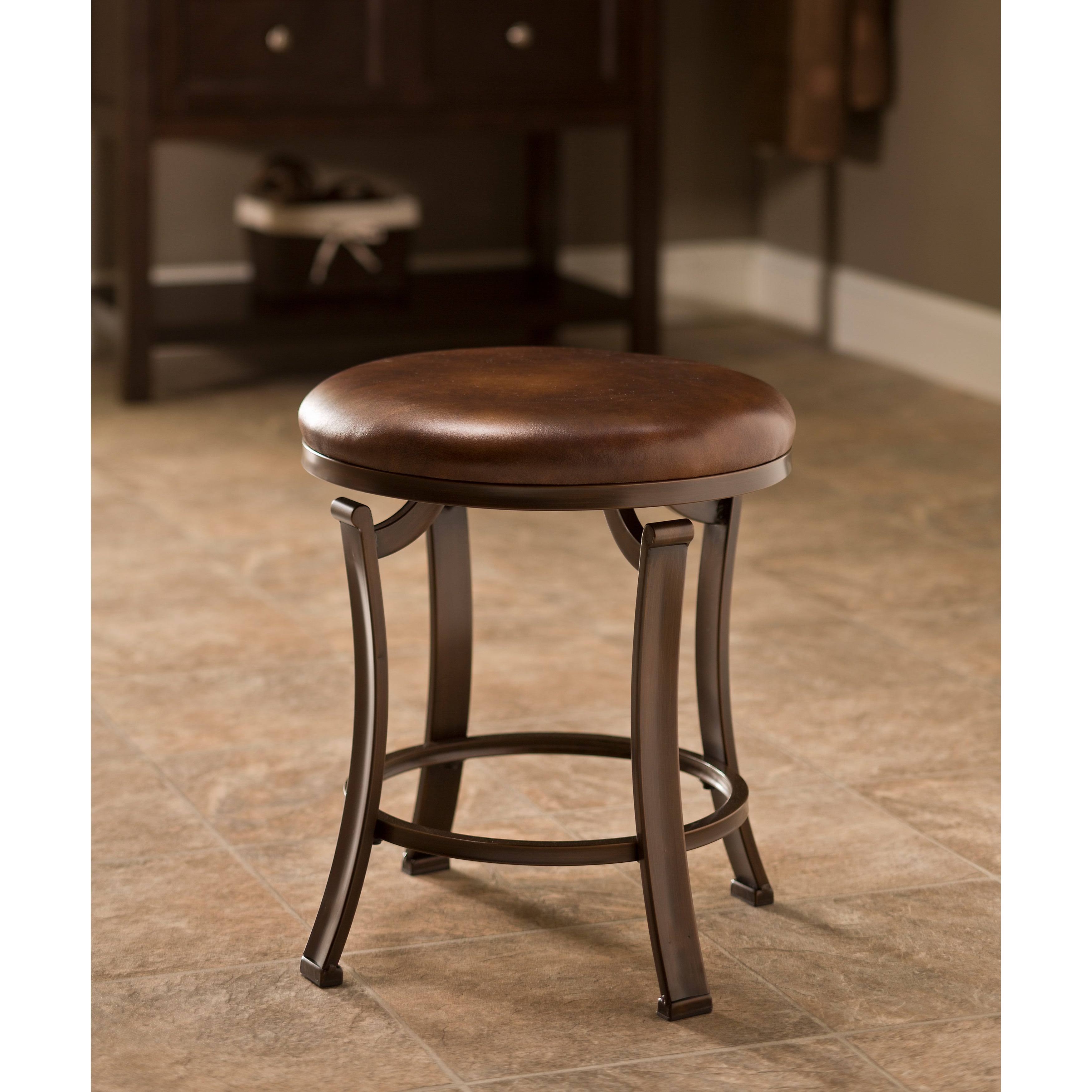 Hillsdale Furniture Antique Brown Hastings Backless Vanity Stool