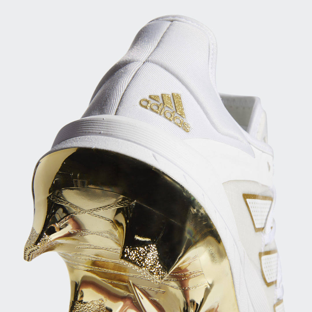 Adidas Men's Adizero Afterburner 7 Gold TPU Baseball Cleats, White