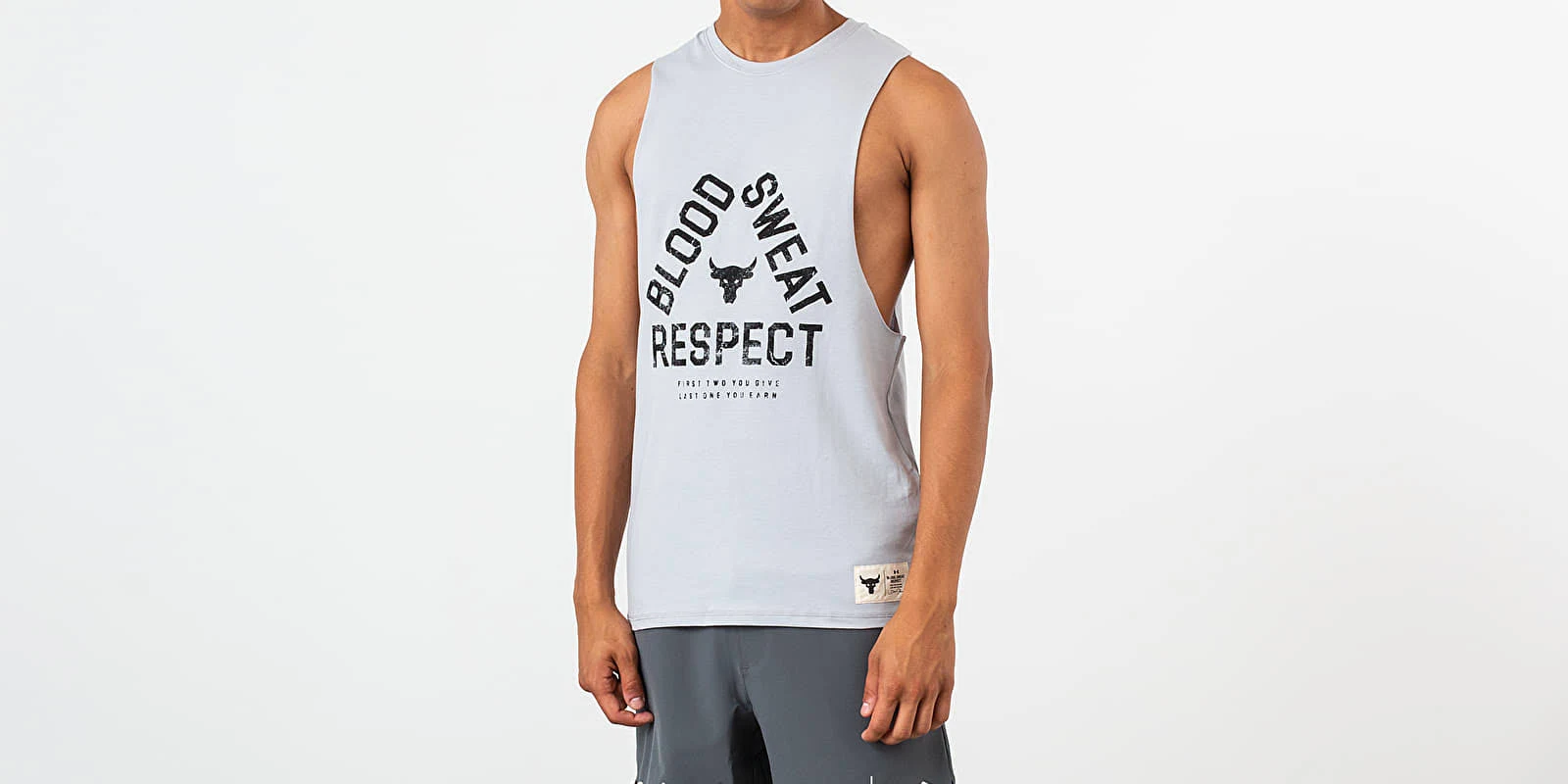 Under Armour Men's Project Rock Blood Sweat Respect Tank - Gray, XXL