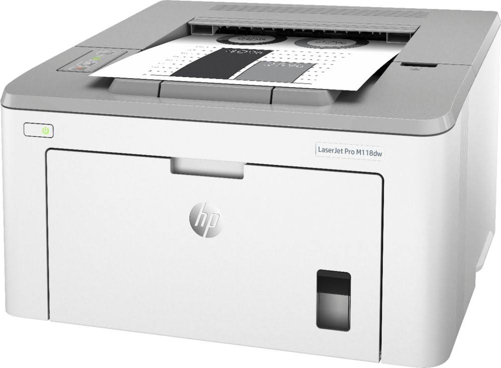 HP - LaserJet Pro M118dw Wireless Black-And-White Laser Printer - Off-White and Gray