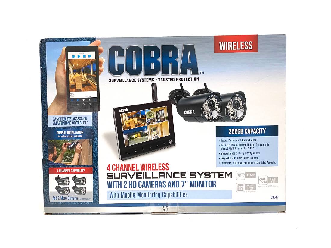 Cobra 4 Channel Wireless Surveillance System with 2 Cameras