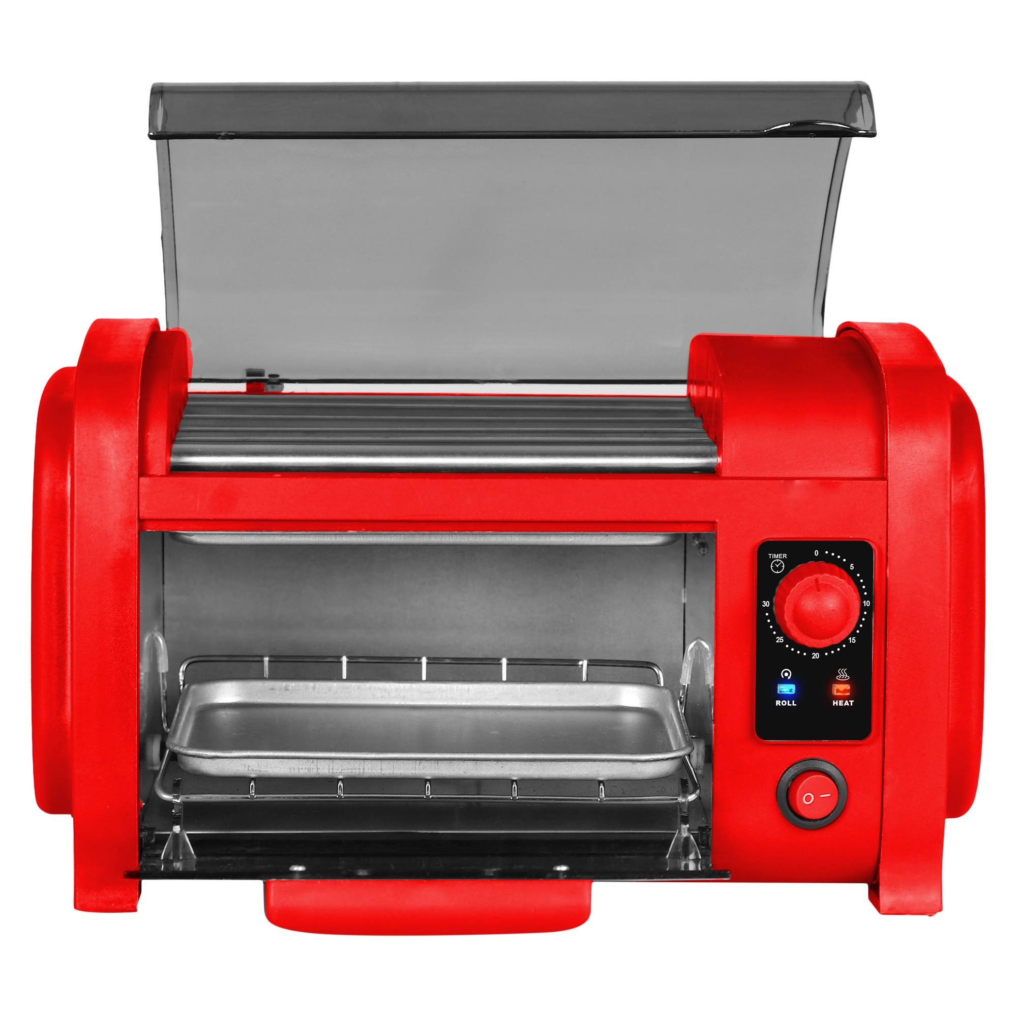 Elite Ehd-051r Cuisine Hot Dog Roller u0026 Toaster Oven - Red