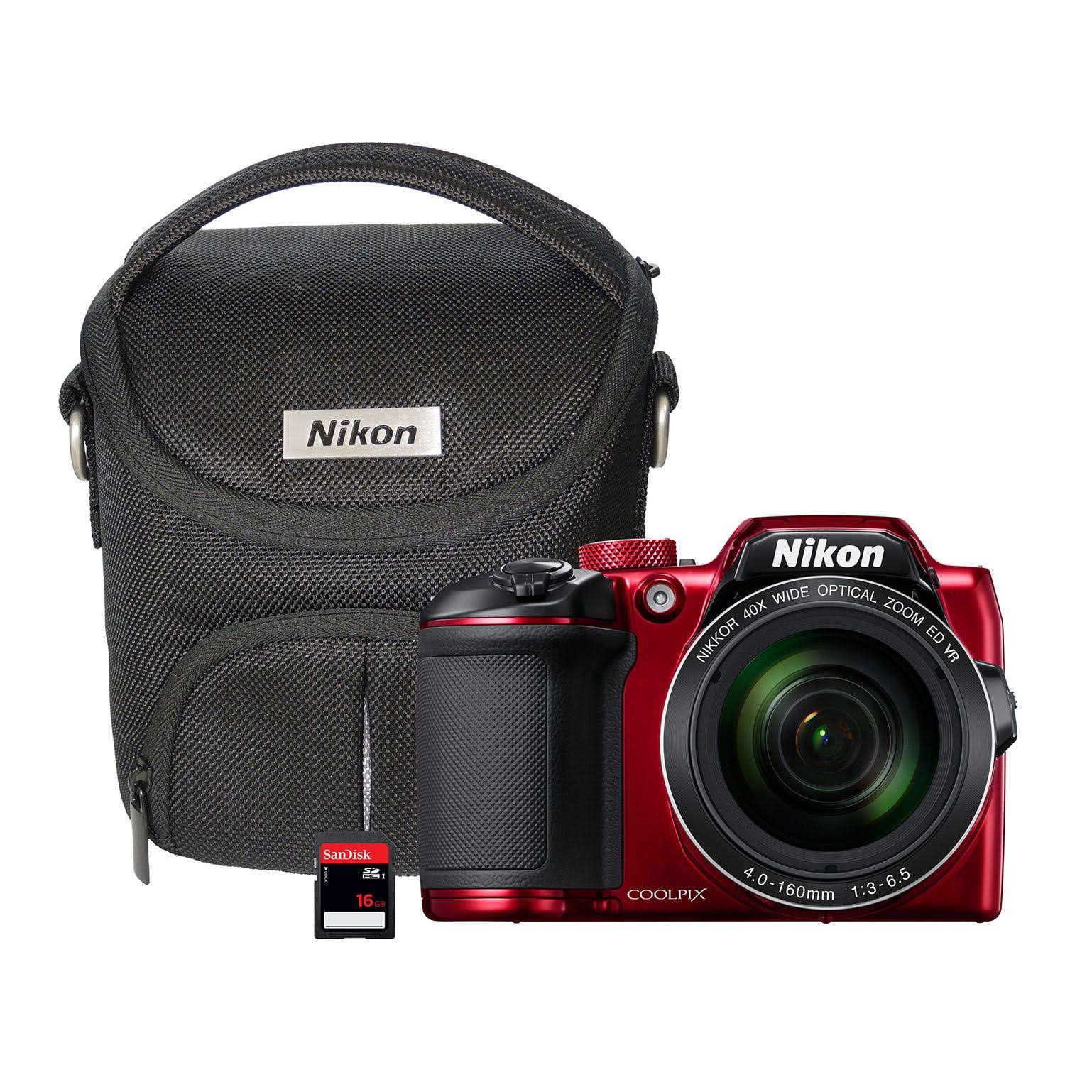 Nikon Coolpix B500 16MP Digital Camera Pack - Red