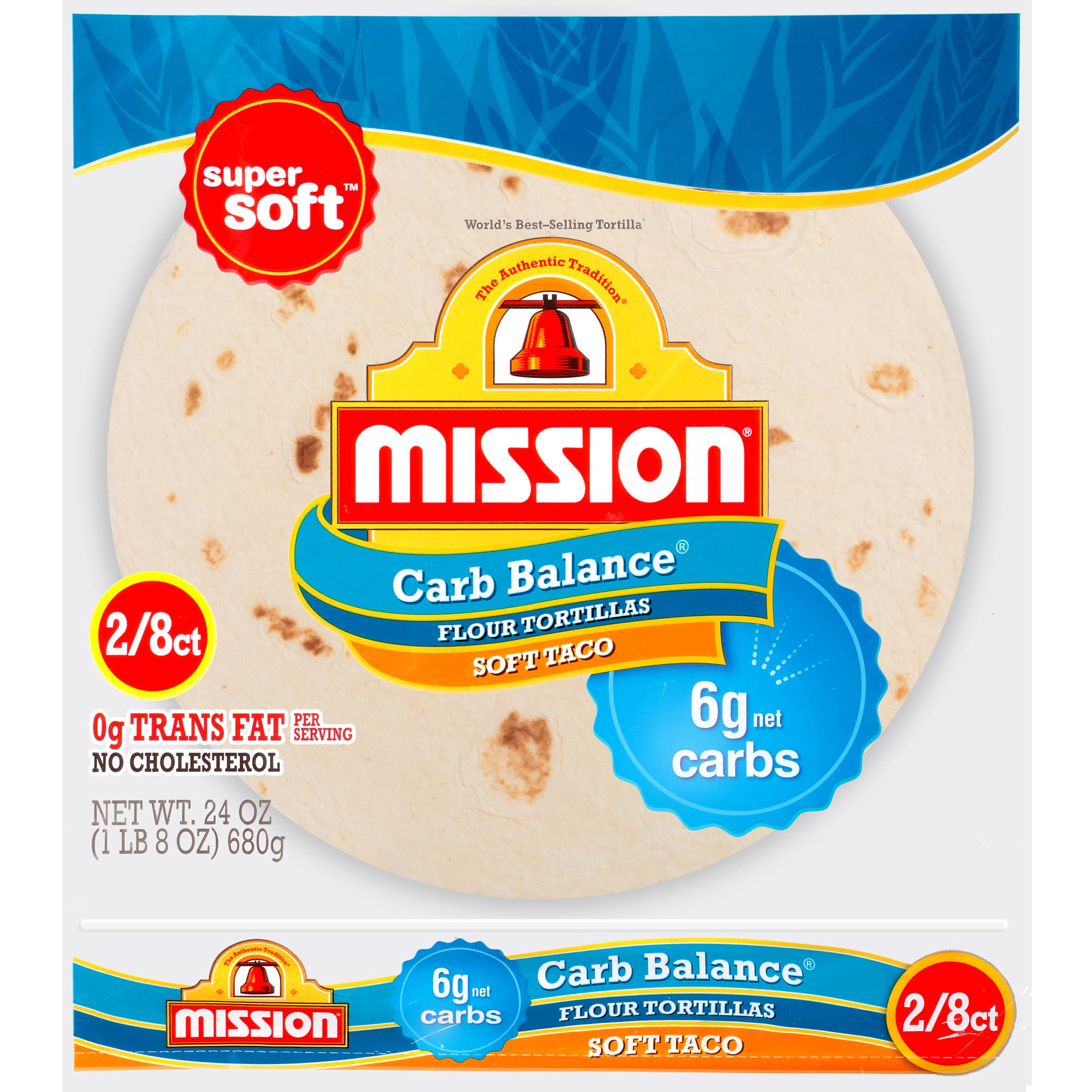 Mission Carb Balance Soft Taco Flour tortillas - 8 ct