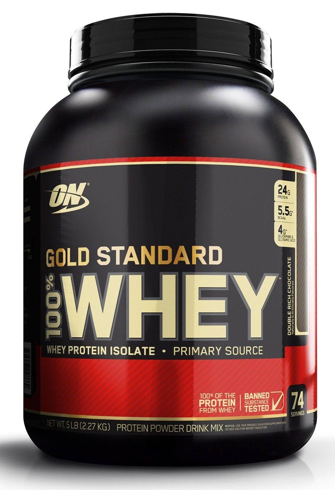 Optimum Nutrition Gold Standard 100% Whey Protein Powder, Double Rich Chocolate, 5 Pound
