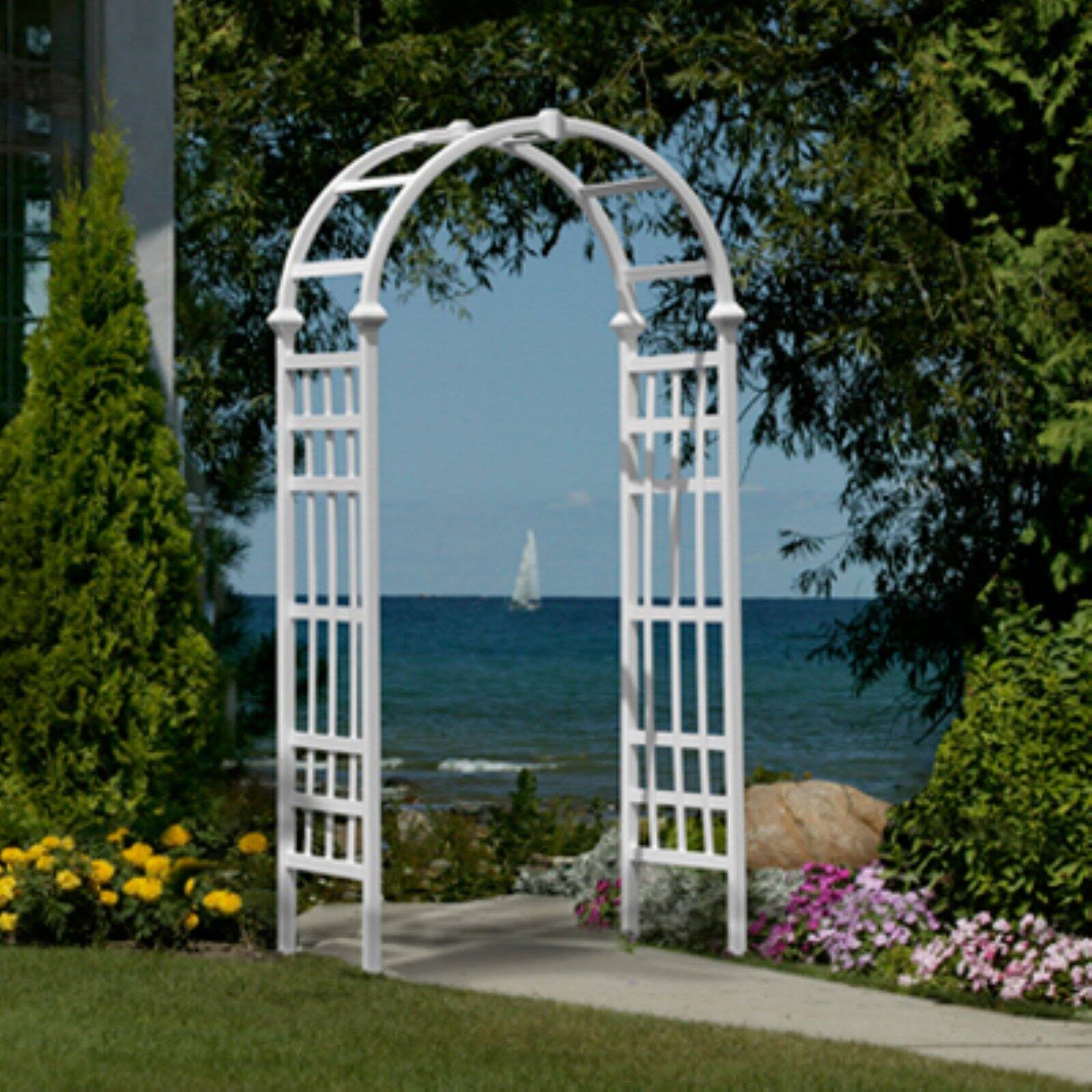 New England Arbors Athens 39x22W x 81x22H Vinyl Arbor