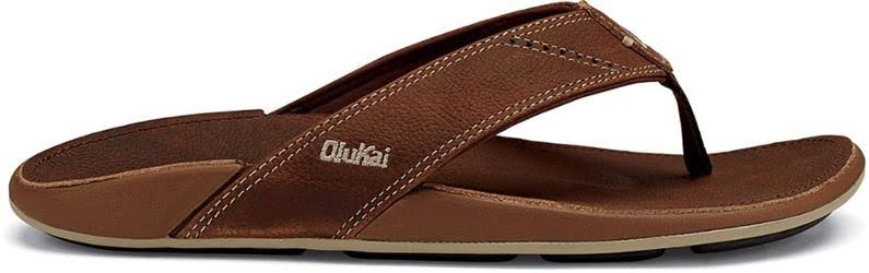 Olukai Nui Men&s Leather Sandals, Rum, Size 14