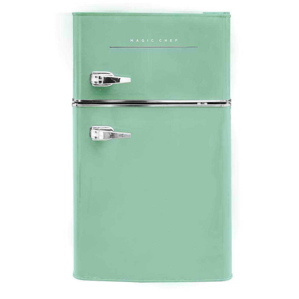 Magic Chef Retro 3.2 Cu. ft. 2-Door Mini Fridge in Mint Green
