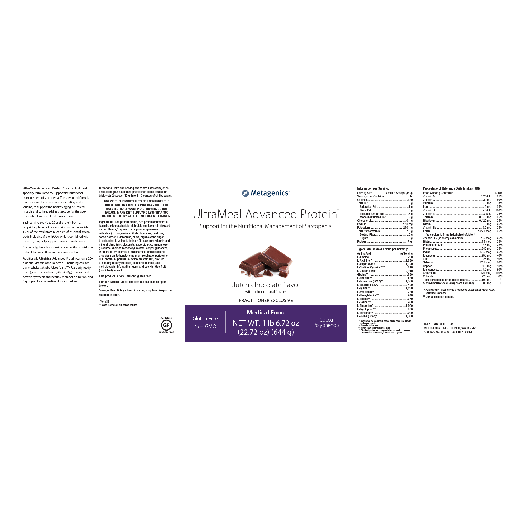 Metagenics - UltraMeal Advanced Protein Dutch Chocolate